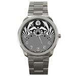 Pattern Illusion Fractal Mandelbrot Sport Metal Watch Front