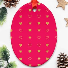 Heart Pattern Design Oval Ornament (two Sides)