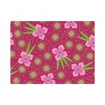 Flower Background Pattern Pink Premium Plush Fleece Blanket (Mini) 35 x27  Blanket Front