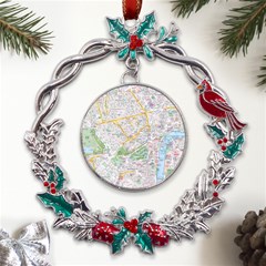 London City Map Metal X mas Wreath Holly Leaf Ornament by Bedest