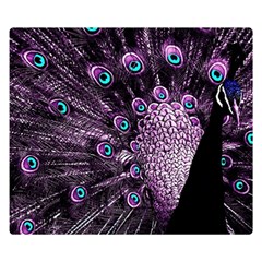 Purple Peacock Premium Plush Fleece Blanket (small) by Bedest