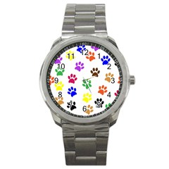 Pawprints-paw-prints-paw-animal Sport Metal Watch by Ravend