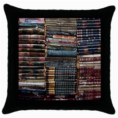 Pile Of Books Photo Of Assorted Book Lot Backyard Antique Store Throw Pillow Case (black) by Ravend