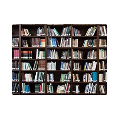 Book Collection In Brown Wooden Bookcases Books Bookshelf Library Premium Plush Fleece Blanket (mini) by Ravend