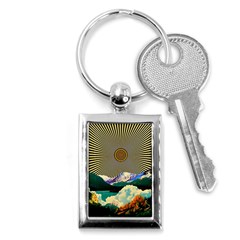 Surreal Art Psychadelic Mountain Key Chain (rectangle) by Ndabl3x