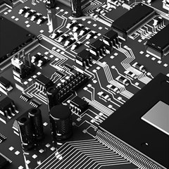 Black And Gray Circuit Board Computer Microchip Digital Art Play Mat (rectangle) by Bedest