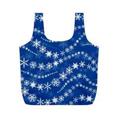 Snowflakes Winter Background Full Print Recycle Bag (m) by Proyonanggan