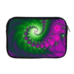 Fractal Spiral Purple Art Green Art Apple Macbook Pro 17  Zipper Case by Proyonanggan