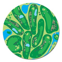 Golf Course Par Golf Course Green Magnet 5  (round) by Sarkoni