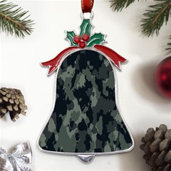 Comouflage,army Metal Holly Leaf Bell Ornament