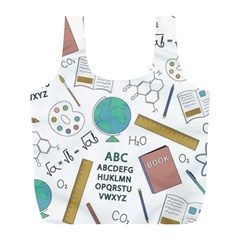 School Subjects And Objects Vector Illustration Seamless Pattern Full Print Recycle Bag (l) by Grandong