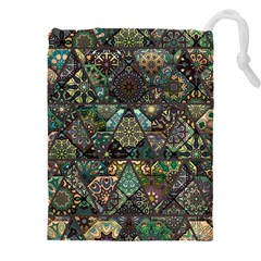 Digital Art Triangle Pattern Texture Mosaic Drawstring Pouch (5xl) by Grandong