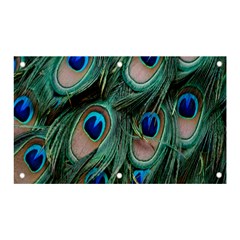 Peacock-feathers,blue2 Banner And Sign 5  X 3  by nateshop