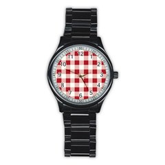 Gingham - 4096x4096px - 300dpi14 Stainless Steel Round Watch by EvgeniaEsenina