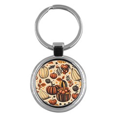 Thanksgiving Pattern Key Chain (round) by Valentinaart