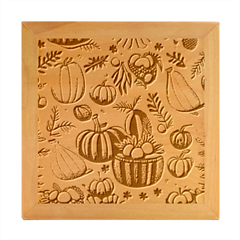 Thanksgiving Pattern Wood Photo Frame Cube by Valentinaart