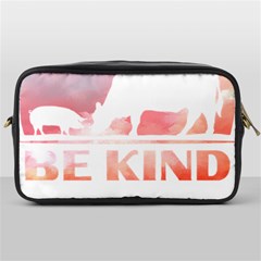 Be Kind To Animals Or Ill Kill You T- Shirt Vegan Be Kind Farm Animal Design Dairy Cow And Pig T- Sh Yoga Reflexion Pose T- Shirtyoga Reflexion Pose T- Shirt Toiletries Bag (one Side) by hizuto