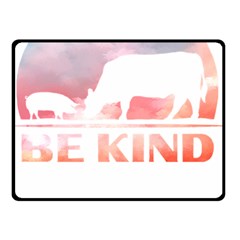 Be Kind To Animals Or Ill Kill You T- Shirt Vegan Be Kind Farm Animal Design Dairy Cow And Pig T- Sh Yoga Reflexion Pose T- Shirtyoga Reflexion Pose T- Shirt Two Sides Fleece Blanket (small) by hizuto