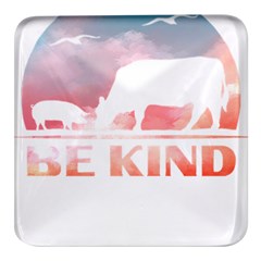 Be Kind To Animals Or Ill Kill You T- Shirt Vegan Be Kind Farm Animal Design Dairy Cow And Pig T- Sh Yoga Reflexion Pose T- Shirtyoga Reflexion Pose T- Shirt Square Glass Fridge Magnet (4 Pack) by hizuto