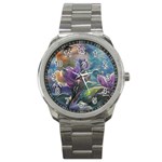 Abstract Blossoms  Sport Metal Watch Front