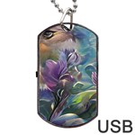 Abstract Blossoms  Dog Tag USB Flash (One Side) Front