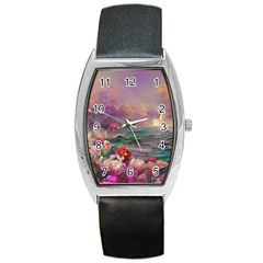 Abstract Flowers  Barrel Style Metal Watch by Internationalstore