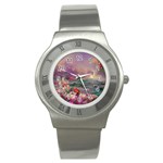 Abstract Flowers  Stainless Steel Watch Front