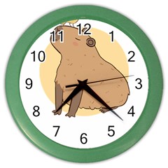 Capybara T- Shirt Cute Gentlemen Capybara T- Shirt Yoga Reflexion Pose T- Shirtyoga Reflexion Pose T- Shirt Color Wall Clock by hizuto