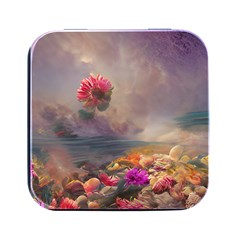 Floral Blossoms  Square Metal Box (black) by Internationalstore