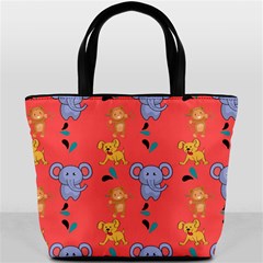 Elephant Monkey Dog Cartoon Bucket Bag by Pakjumat