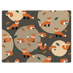 Fox Pattern Two Sides Premium Plush Fleece Blanket (extra Small) by Pakjumat