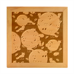 Fox Pattern Wood Photo Frame Cube by Pakjumat