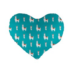 Lama Alpaca Animal Pattern Design Standard 16  Premium Heart Shape Cushions by Pakjumat