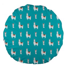 Lama Alpaca Animal Pattern Design Large 18  Premium Flano Round Cushions by Pakjumat