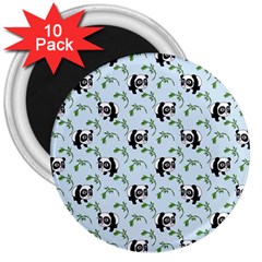 Animal Panda Bamboo Seamless Pattern 3  Magnets (10 Pack)  by Pakjumat