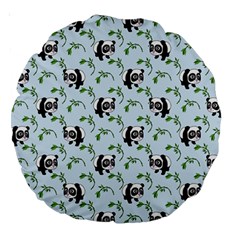 Animal Panda Bamboo Seamless Pattern Large 18  Premium Round Cushions by Pakjumat