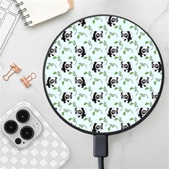 Animal Panda Bamboo Seamless Pattern Wireless Fast Charger(black) by Pakjumat