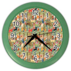 Animal Forest Pattern Color Wall Clock by Pakjumat