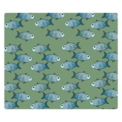 Fishes Pattern Background Premium Plush Fleece Blanket (small) by Pakjumat