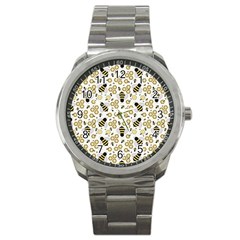 Bee Honeycomb Honeybee Insect Sport Metal Watch by Pakjumat