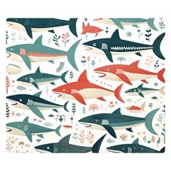 Fish Shark Animal Pattern Premium Plush Fleece Blanket (small) by Pakjumat