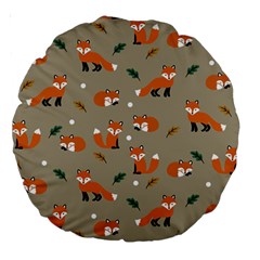 Fox Pattern Texture Large 18  Premium Round Cushions by Pakjumat