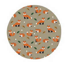 Fox Pattern Texture Mini Round Pill Box by Pakjumat