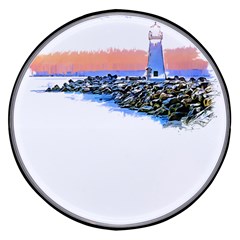 Breakwater Santa Cruz T- Shirt Lighthouse Breakwater Santa Cruz U S A Voyage Art Digital Painting Wa Wireless Fast Charger(black)