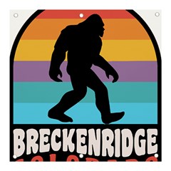 Breckenridge T- Shirt Breckenridge Colorado Bigfoot Sasquatch Retro Sunset T- Shirt Banner And Sign 3  X 3  by JamesGoode