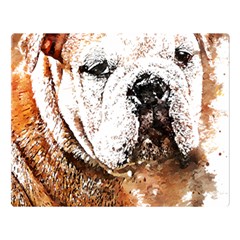 Bulldog T- Shirt English Bulldog Animal Wildlife Forest Nature Discovery Fauna T- Shirt Premium Plush Fleece Blanket (large) by JamesGoode