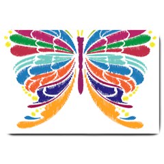 Butterfly Embroidery Effect T- Shirt Butterfly Embroidery Effect T- Shirt Large Doormat by JamesGoode