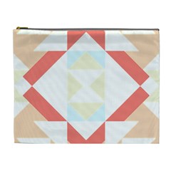 Abstract Pattern T- Shirt Hourglass Pattern  Desert Tones Abstract  Brown And Green  Soft Furnishing Cosmetic Bag (xl)