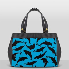 Dolphin Silhouette Pattern Oversize Office Handbag (2 Sides) by Pakjumat