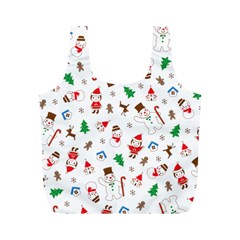 Christmas Santa Claus Pattern Full Print Recycle Bag (m) by Sarkoni